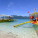 Colorful boat on a tropical blue sea
