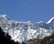 Travel Photo: Daylight Moon over Nepalese mountains