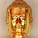 Golden buddha head from Wat Pho, Bangkok, Thailand