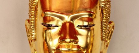 Golden buddha head from Wat Pho, Bangkok, Thailand